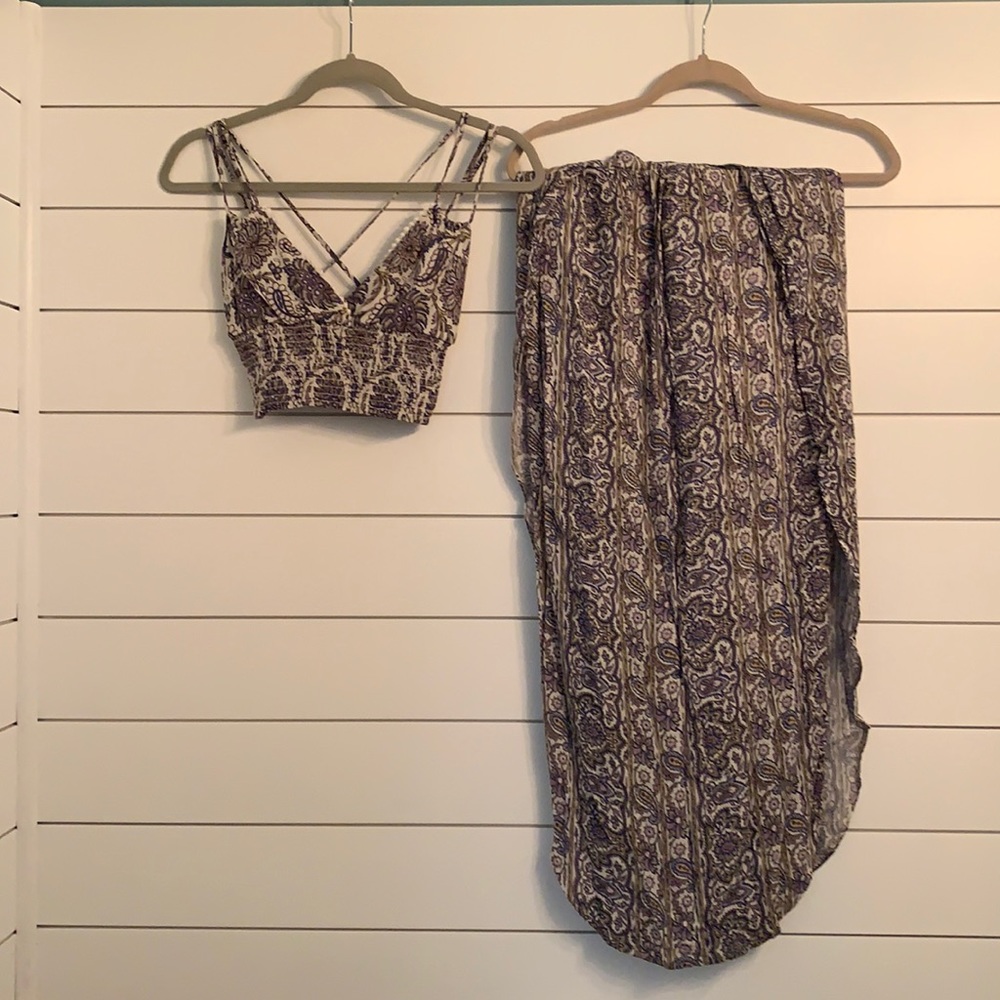 Two piece maxi skirt set